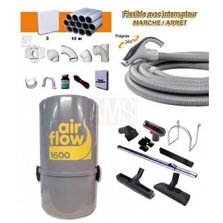 AirFlow+ Set flexible 9.10m + accessoires + Kit 3 prises