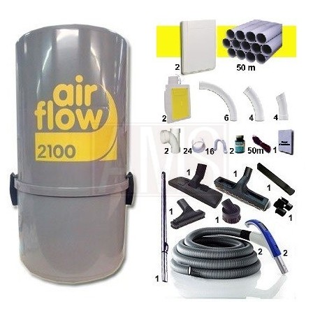 Airflow 2100w+ 2 prise Rétraflex Flexibles 15m