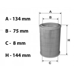 Filtre Polyester Anti Statique H144 / D134mm