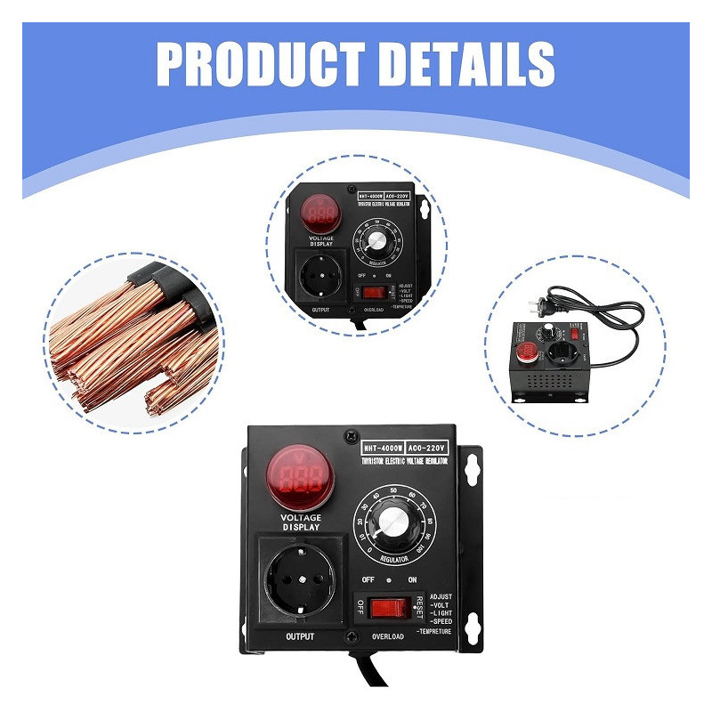 ⋙ Trouver Electronique Regulateur Tension 220V Ac 4000W