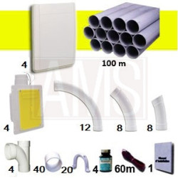 Kit 4 prises Blanches RETRAFLEX pour 15m et 18m