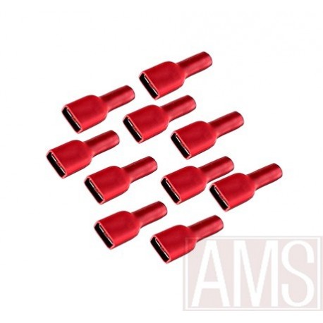 100 Cosses Femelles Isolées - Câble 2,5 à 4mm² - Dim 6,3 X 0,8mm - LA BS