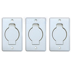 Prise PVC x 3 rectangle clapet rond