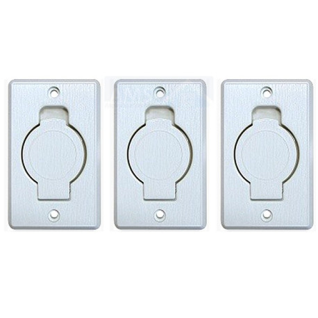 Prise PVC x 3 rectangle clapet rond