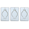 Prise PVC x 3 rectangle clapet rond