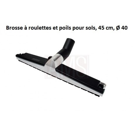 Brosse à roulettes et poils pour sols, 45 cm, Ø 40 - AP458