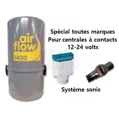 AirFlow 1400w + Sans fil sonis Aspirateur centralisé