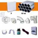 Kit 3 prises Europe blanches avec tuyaux